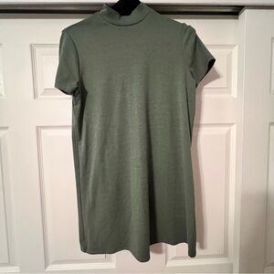 Forever 21 Olive Ribbed Turtleneck Top